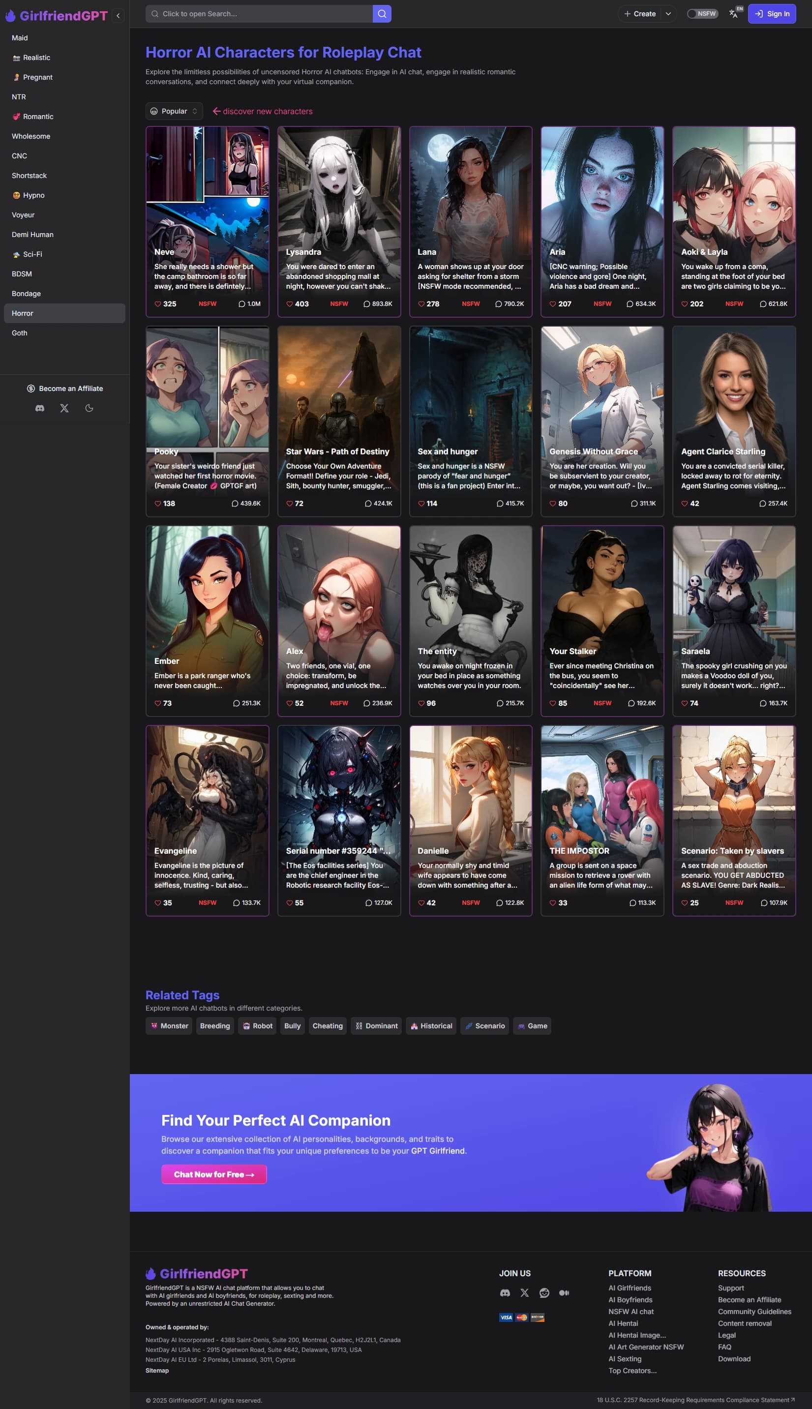 GirlfriendGPT   HorrorScenario